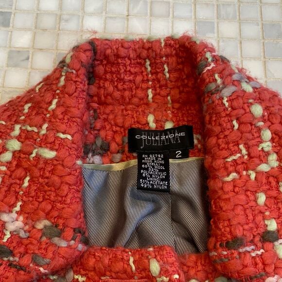 Retro 80s Pink Boucle Power Jacket - Picture 4 of 13